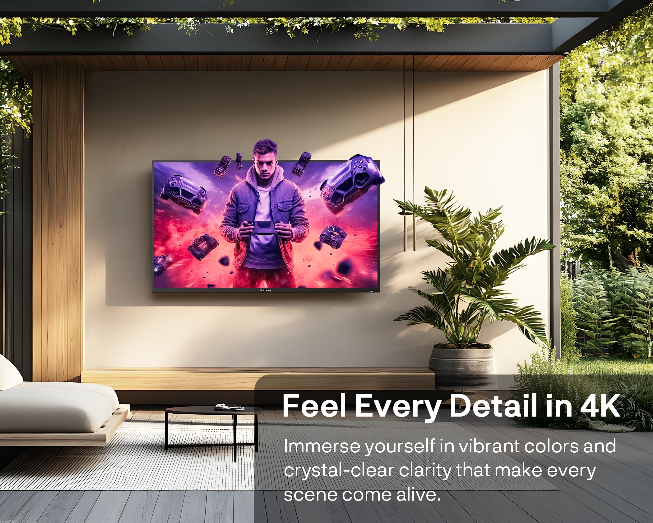 Amazon.com: SYLVOX Outdoor TV with Wall Mount & Cover, 55 inch